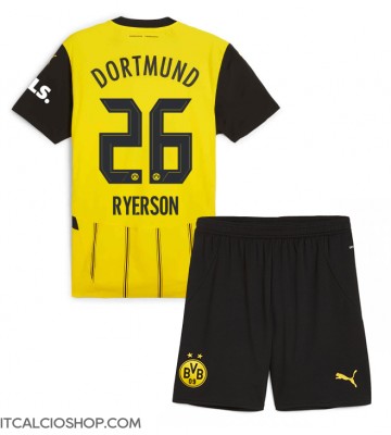 Borussia Dortmund Julian Ryerson #26 Prima Maglia Bambino 2024-25 Manica Corta (+ Pantaloni corti)